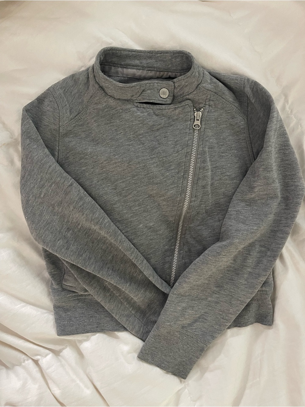 GAP Kids Heather Gray Asymmetrical Zippered Jacket